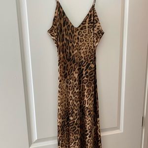 Slip dress leopard silk